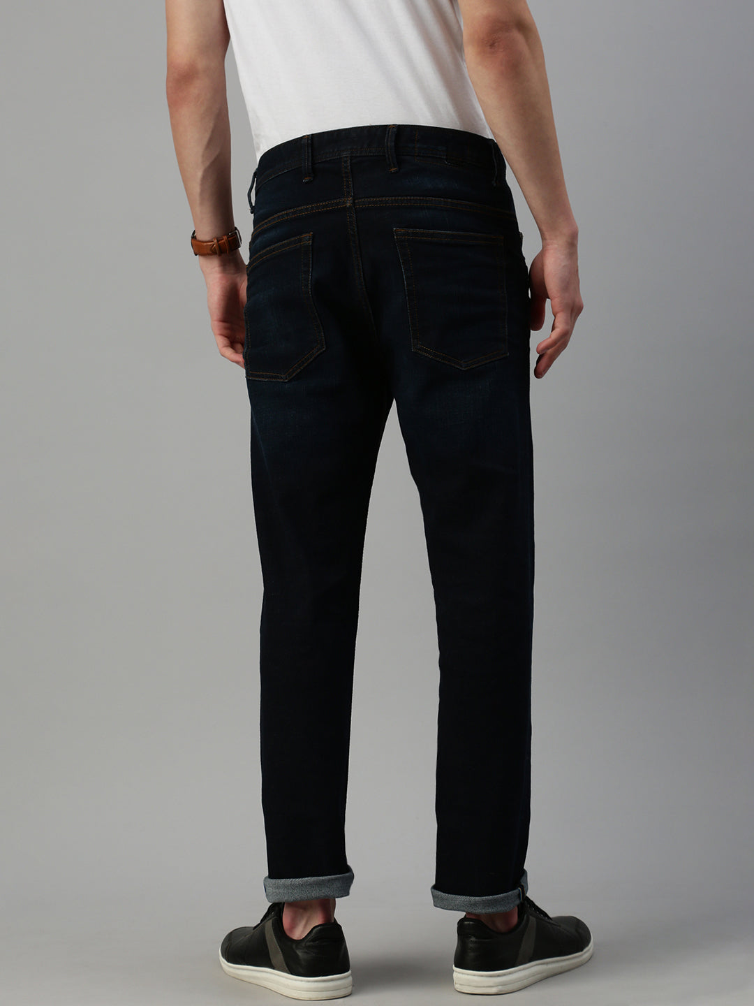 Dark Vintage Blue Slim Straight Fit Stretchable Jeans