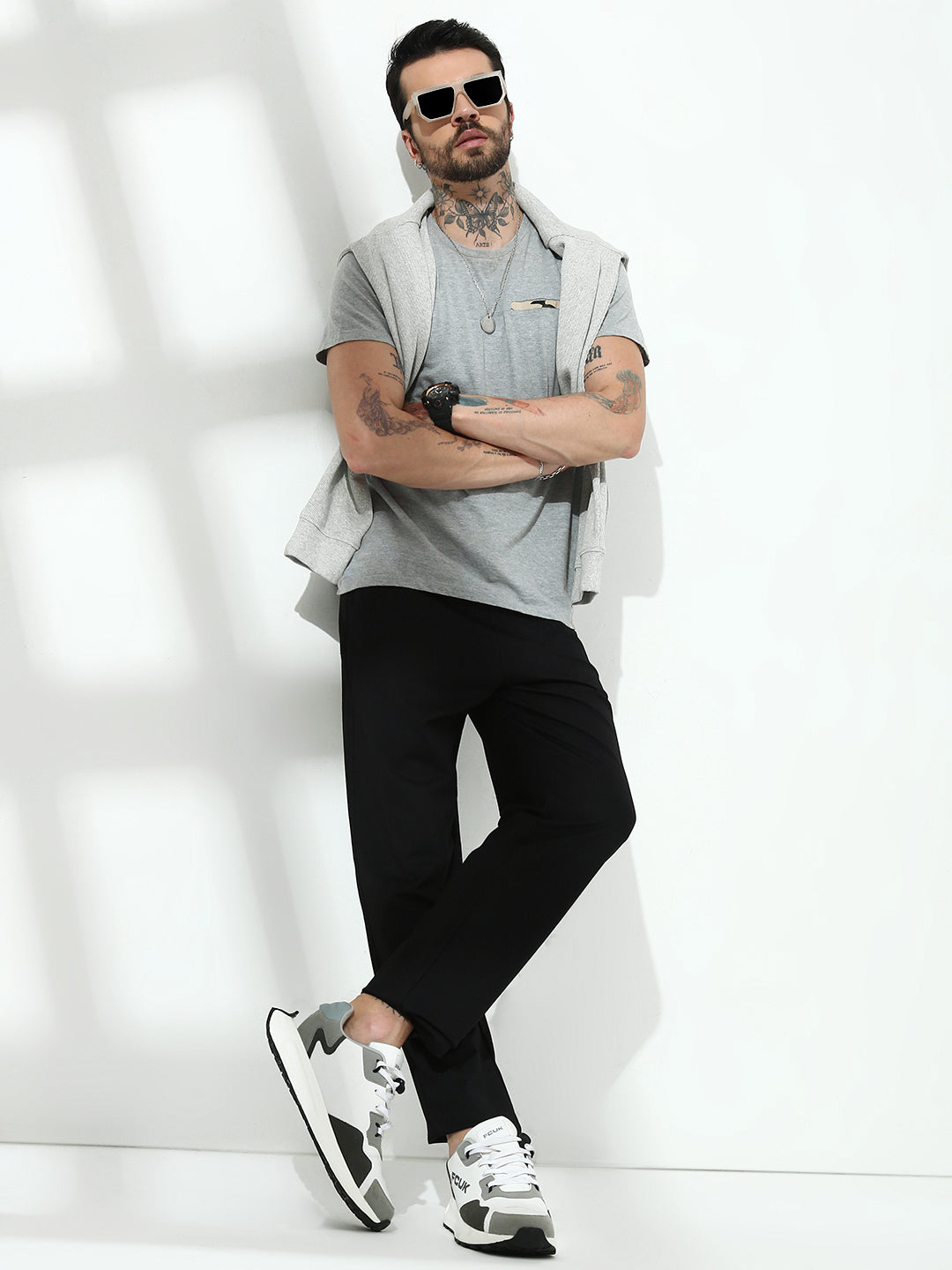 Black Relax Fit Track Pant