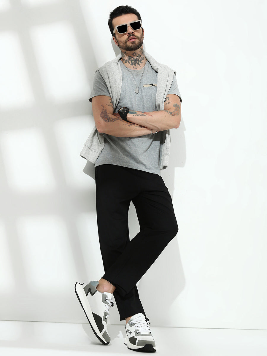 Black Relax Fit Track Pant