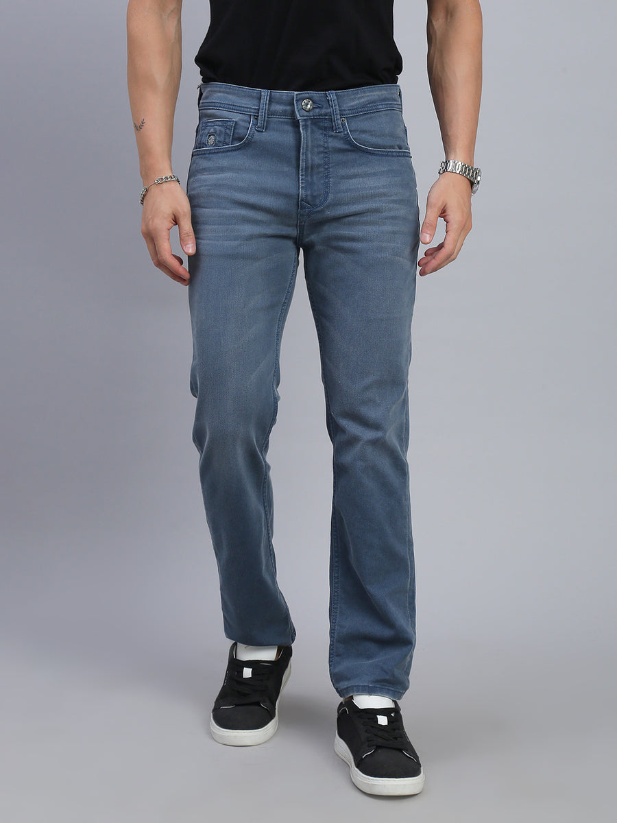 Blue Vintage Regular Straight Fit Stretchable Jeans