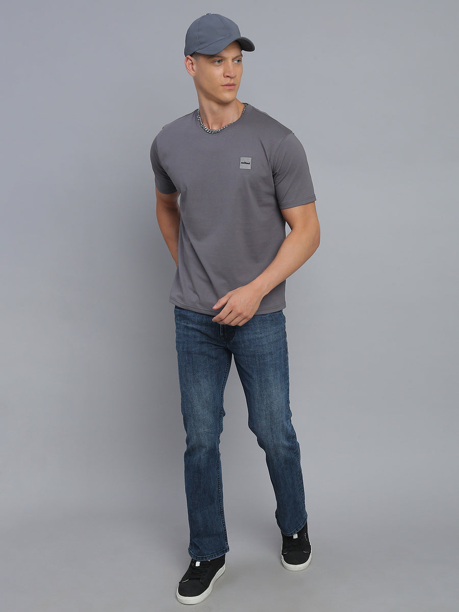 Smoke Grey Polo Cotton T-Shirt