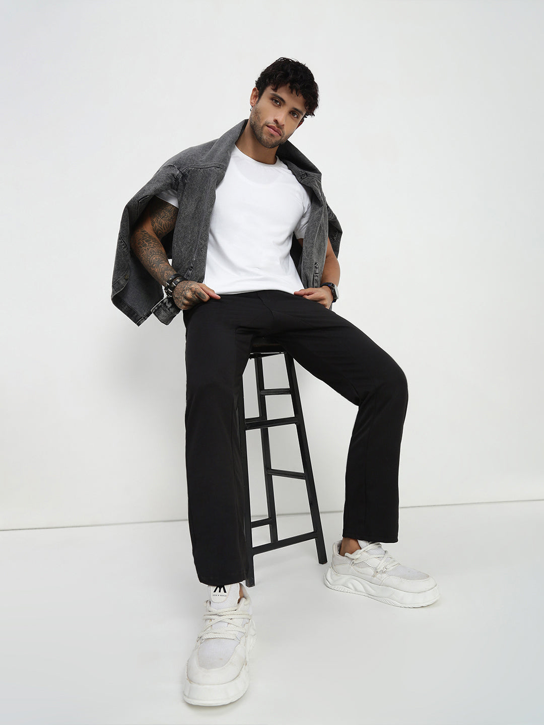 Black  Relax Fit Cross Pocket Lower