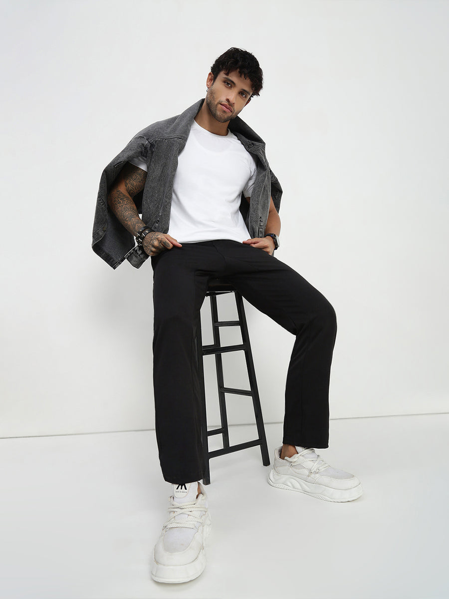 Black  Relax Fit Cross Pocket Lower