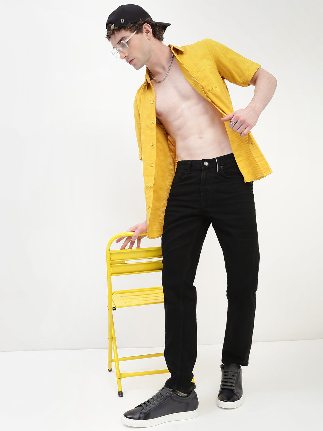 Black Selvedge Slim Straight Fit Stretchable Jeans