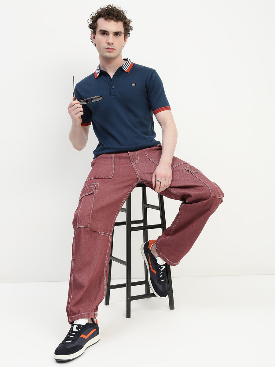 Navy Blue Polo Cotton T-Shirt