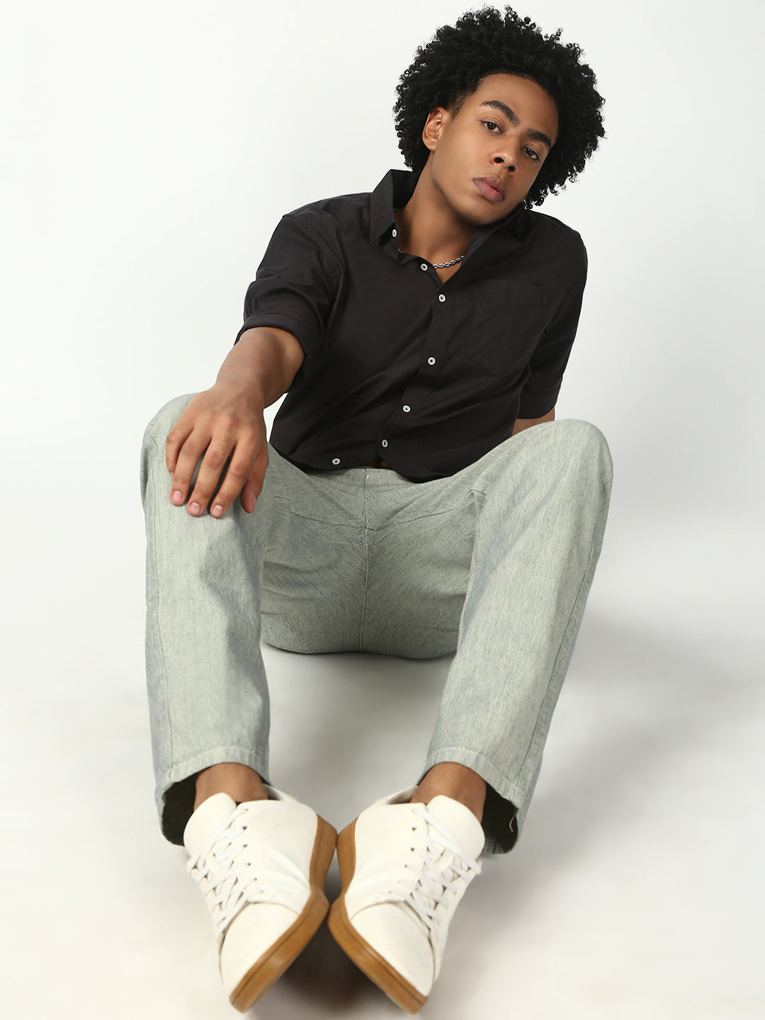 Vintage Gray Relax Fit Cross Pocket Cotton Pant