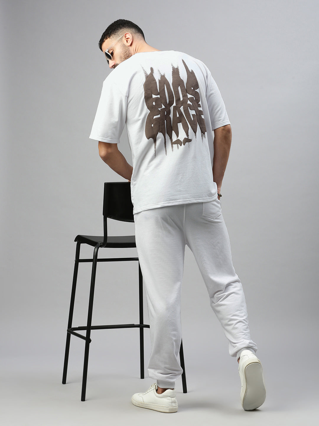 Printed Round Neck Oversize Half Sleeve T-Shirt