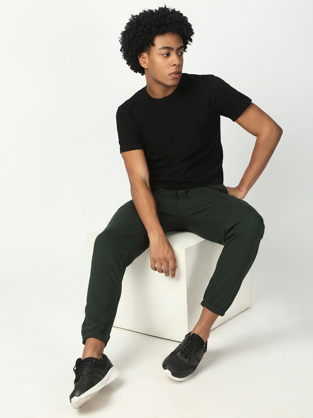 Dark Green Slim Fit Stretchable Jogger