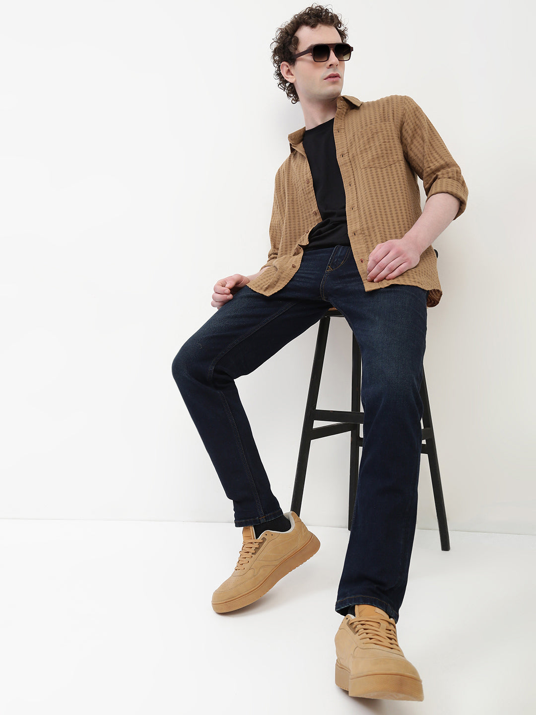 Seersucker Must Full Sleeve Relsx Fit Shirt With Pocket