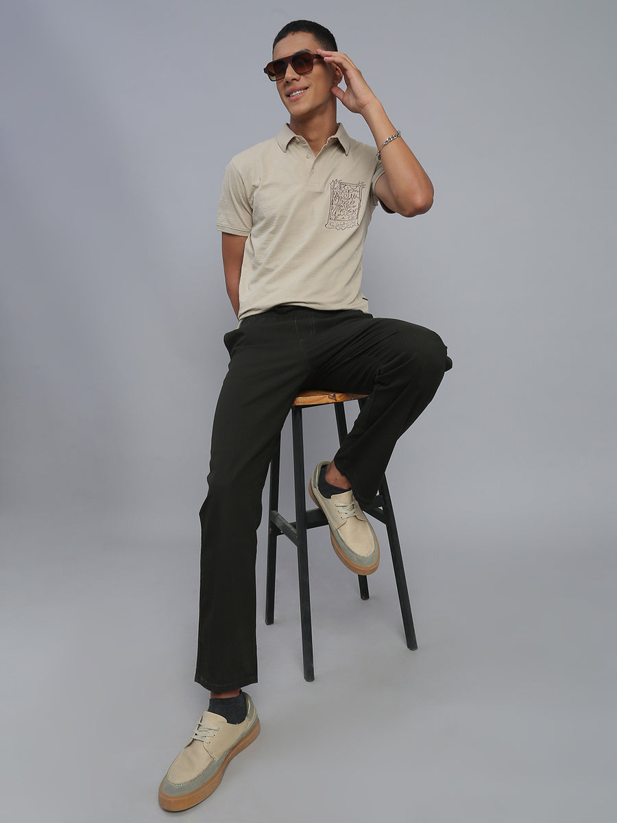 Cream Polo Cotton T-Shirt