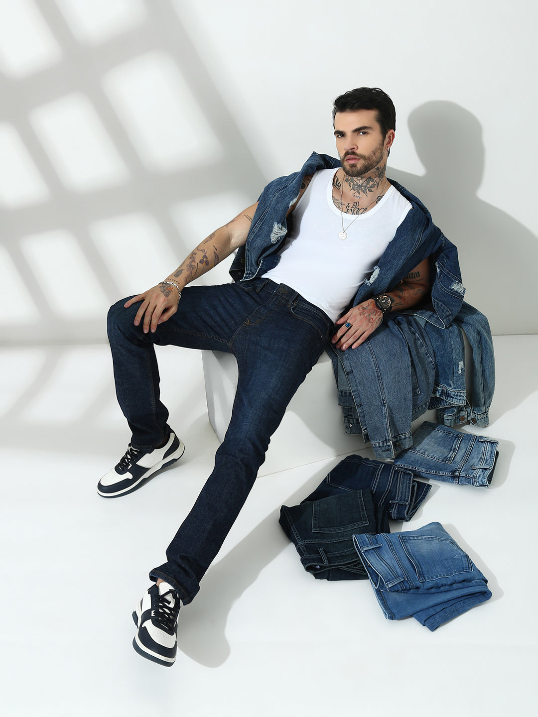 Blue  Slim Fit Stretchable Jeans