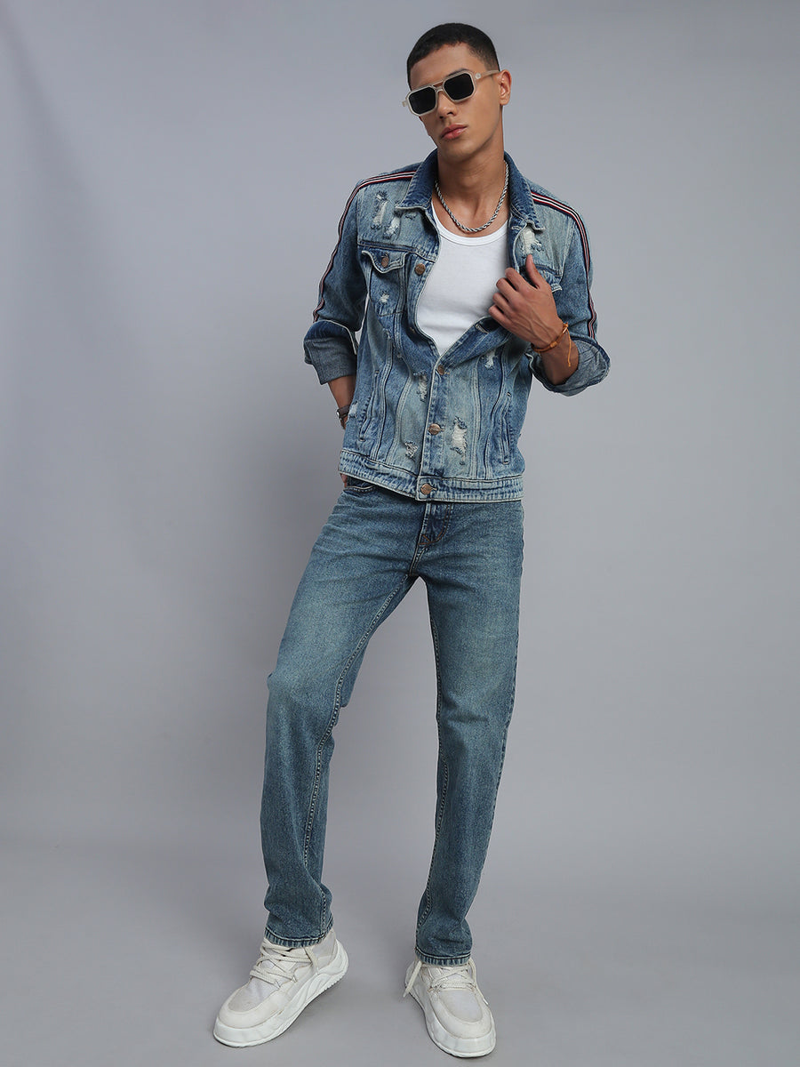 Mild Blue Vintage Regular Straight Fit Stretchable Jeans