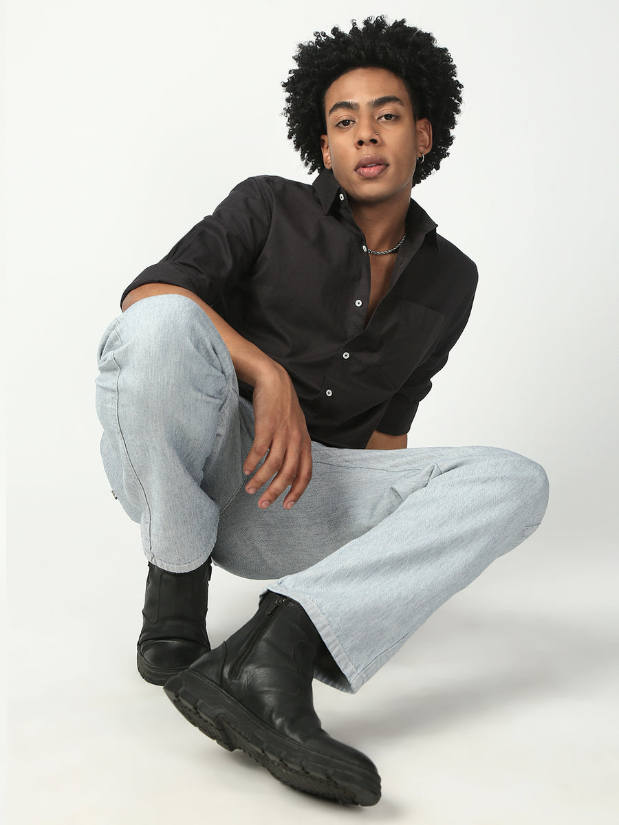 Gray Relax Fit Cross Pocket Cotton Pant