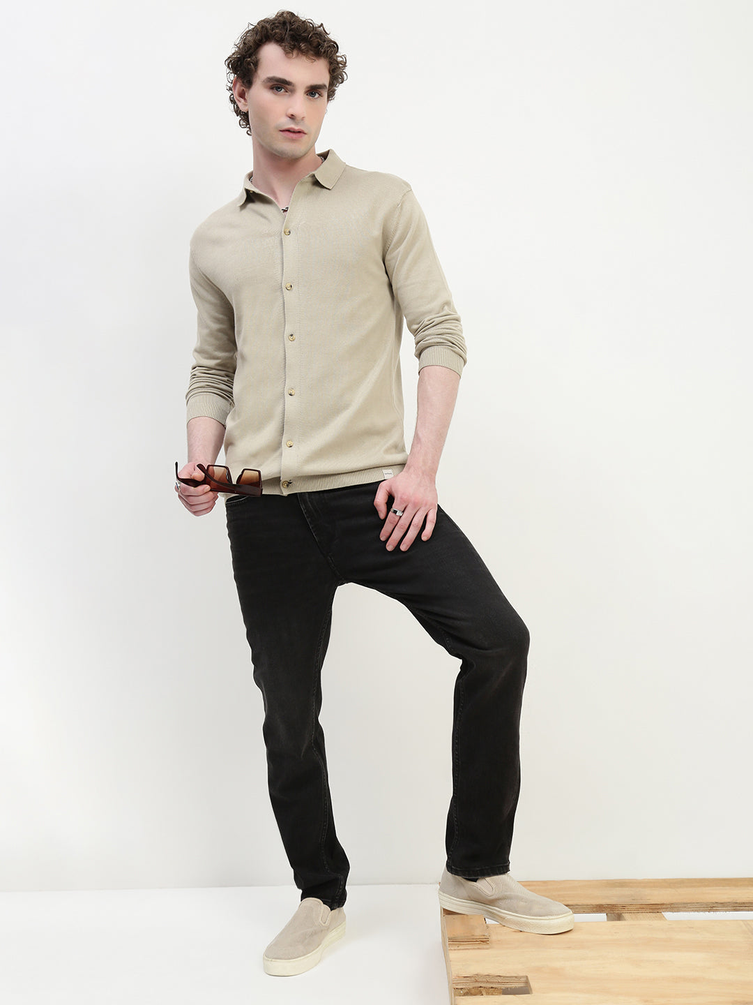 Vintage Black Selvedge Slim Straight Fit Stretchable Jeans
