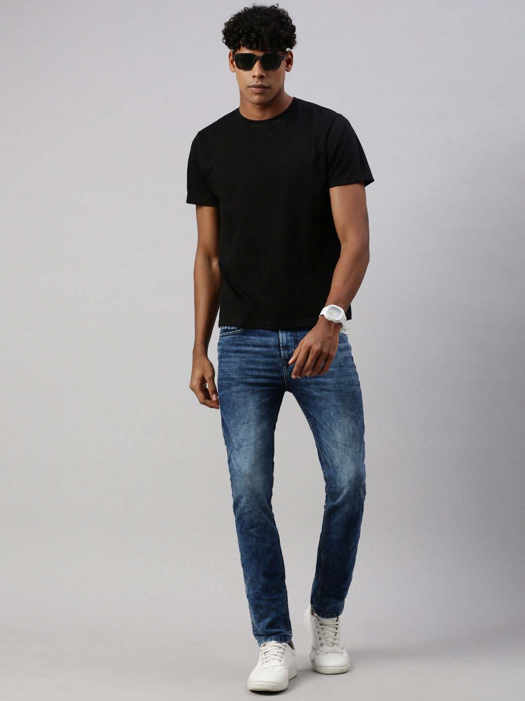 Blue Vintage Slim Fit Stretchable Jeans