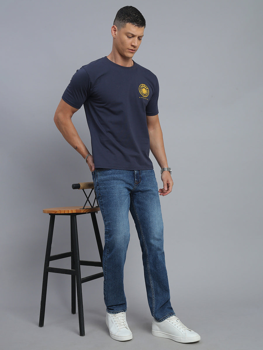 Mild Blue Regular Straight Fit Stretchable Jeans