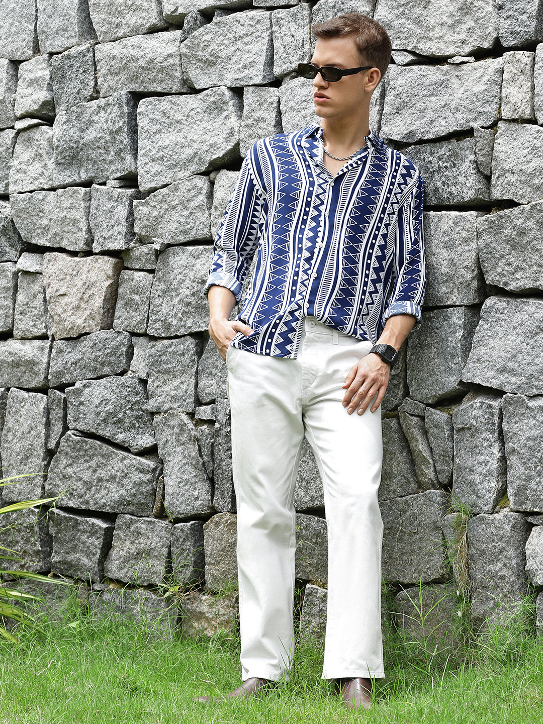 White Straight Fit Cotton Cross Pocket Jeans