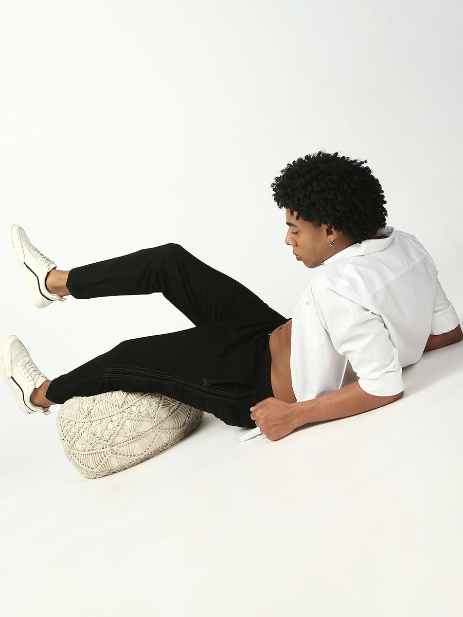Black Anti Fit Stretchable Jogger