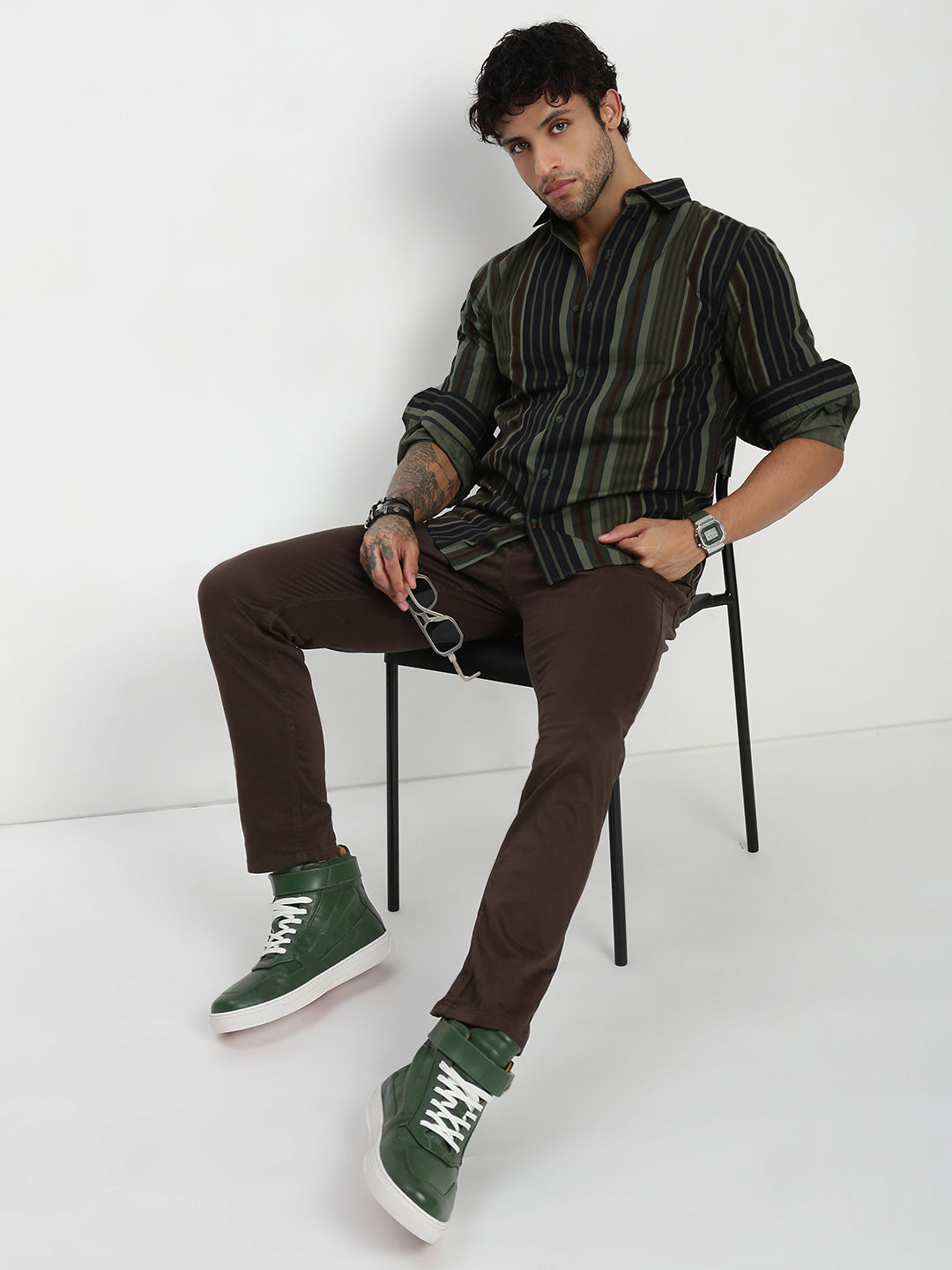 Dark Gray Slim Fit Satin Cotton Pants