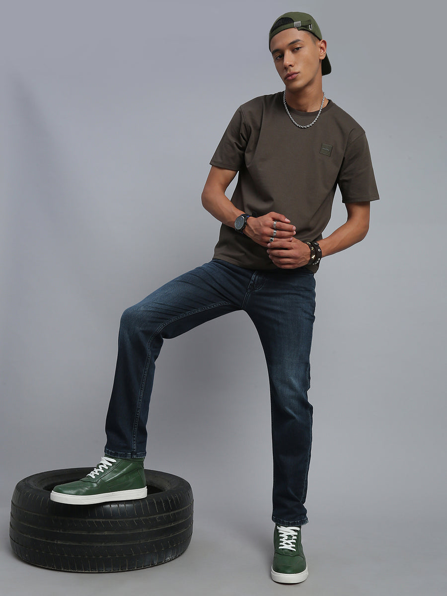 Blue Vintage Regular Straight Fit Stretchable Jeans