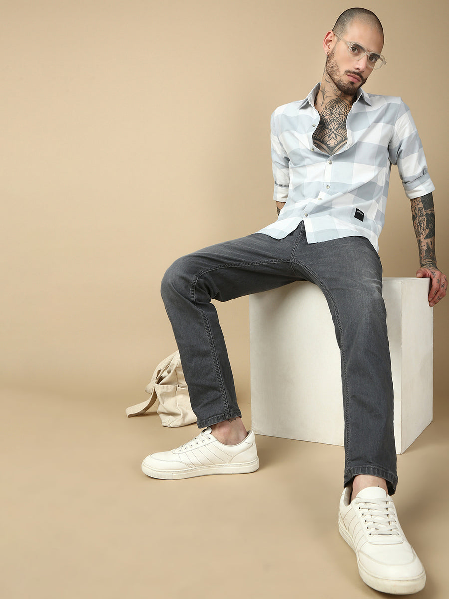Dark Gray Slim Fit Stretchable Jeans