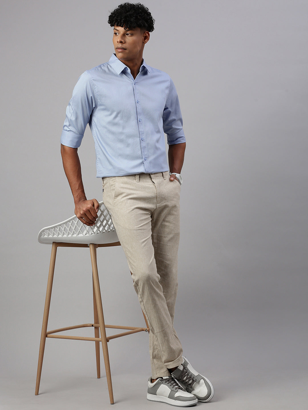 Sky Blue Full Sleeve Shartin Shirt Without Pocket