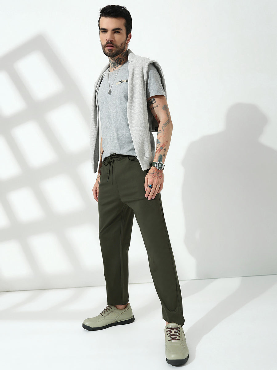 Olive Green Relax Fit Track Pant