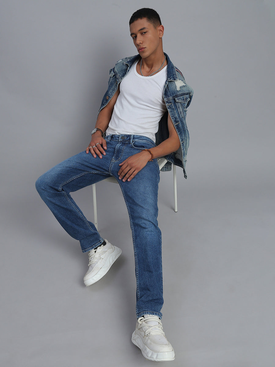 Blue Comfort Slim Fit Stretchable Jeans