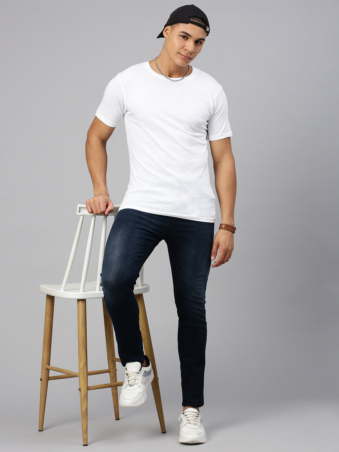 Vintage Dark Blue Washed Skinny Jeans
