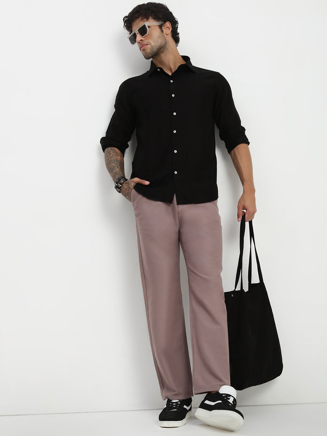 Peach Blush Relax Fit Cross Pocket Drill Linen Pants