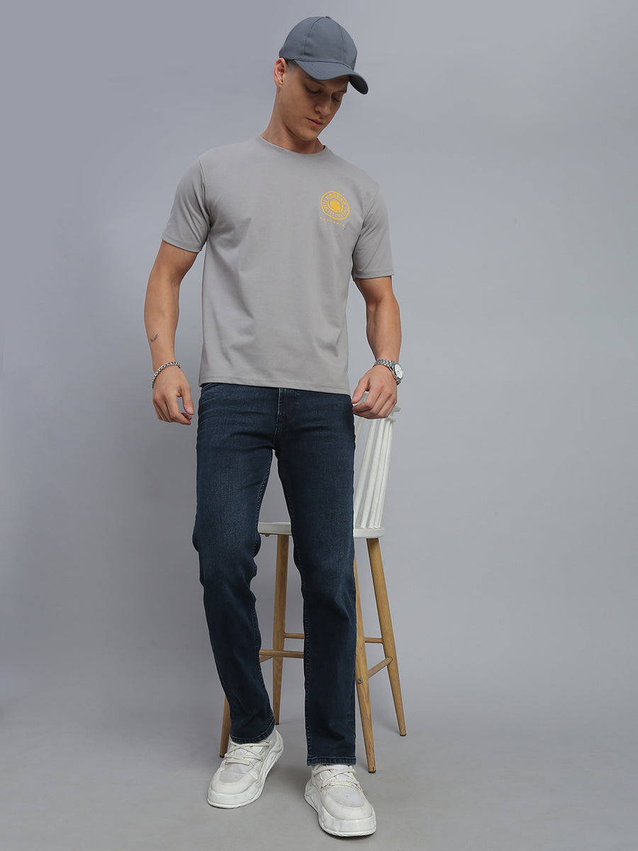 Grey Polo Cotton T-Shirt