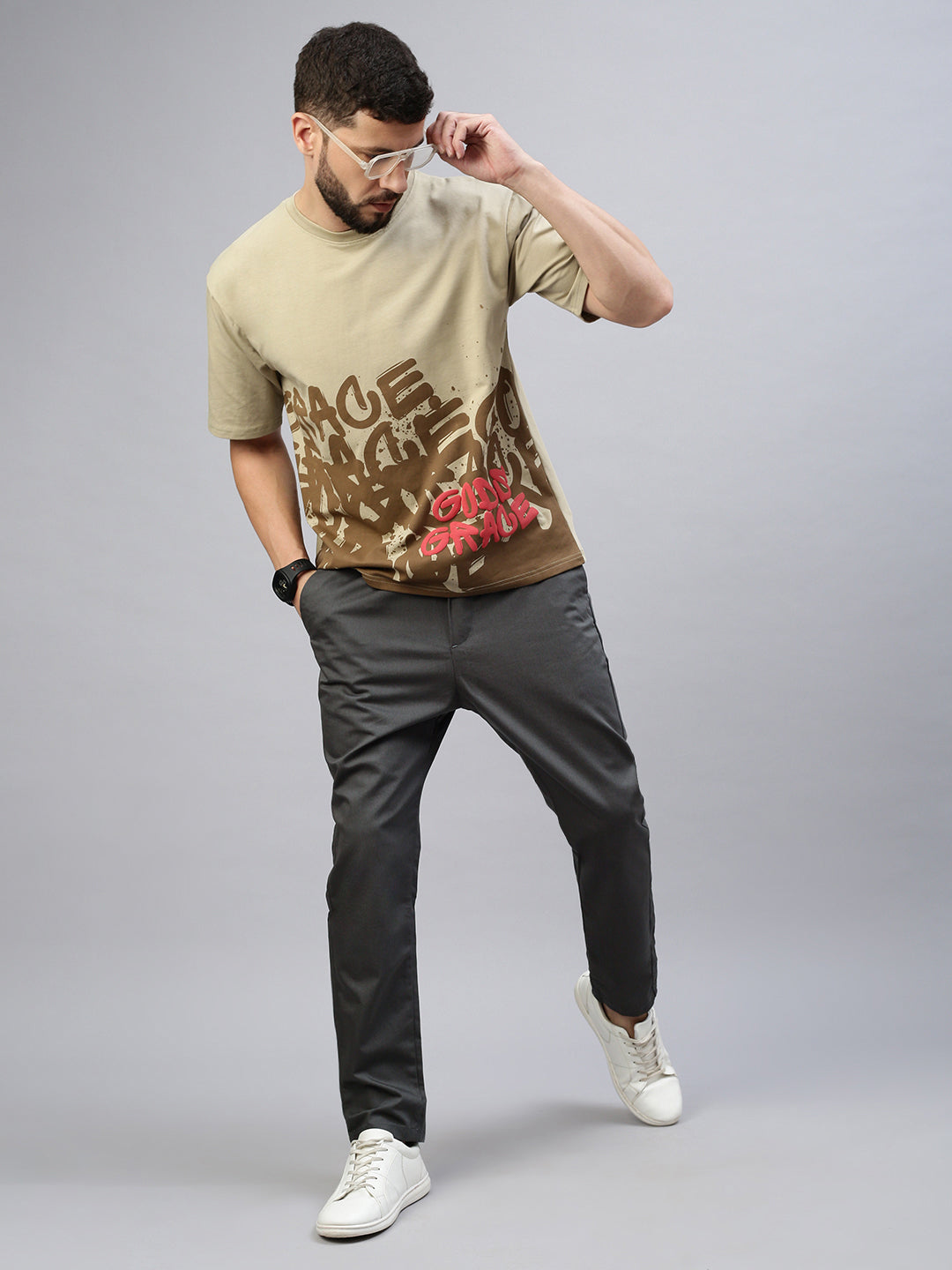 Gray Slim Fit Men’s Cotton Pants