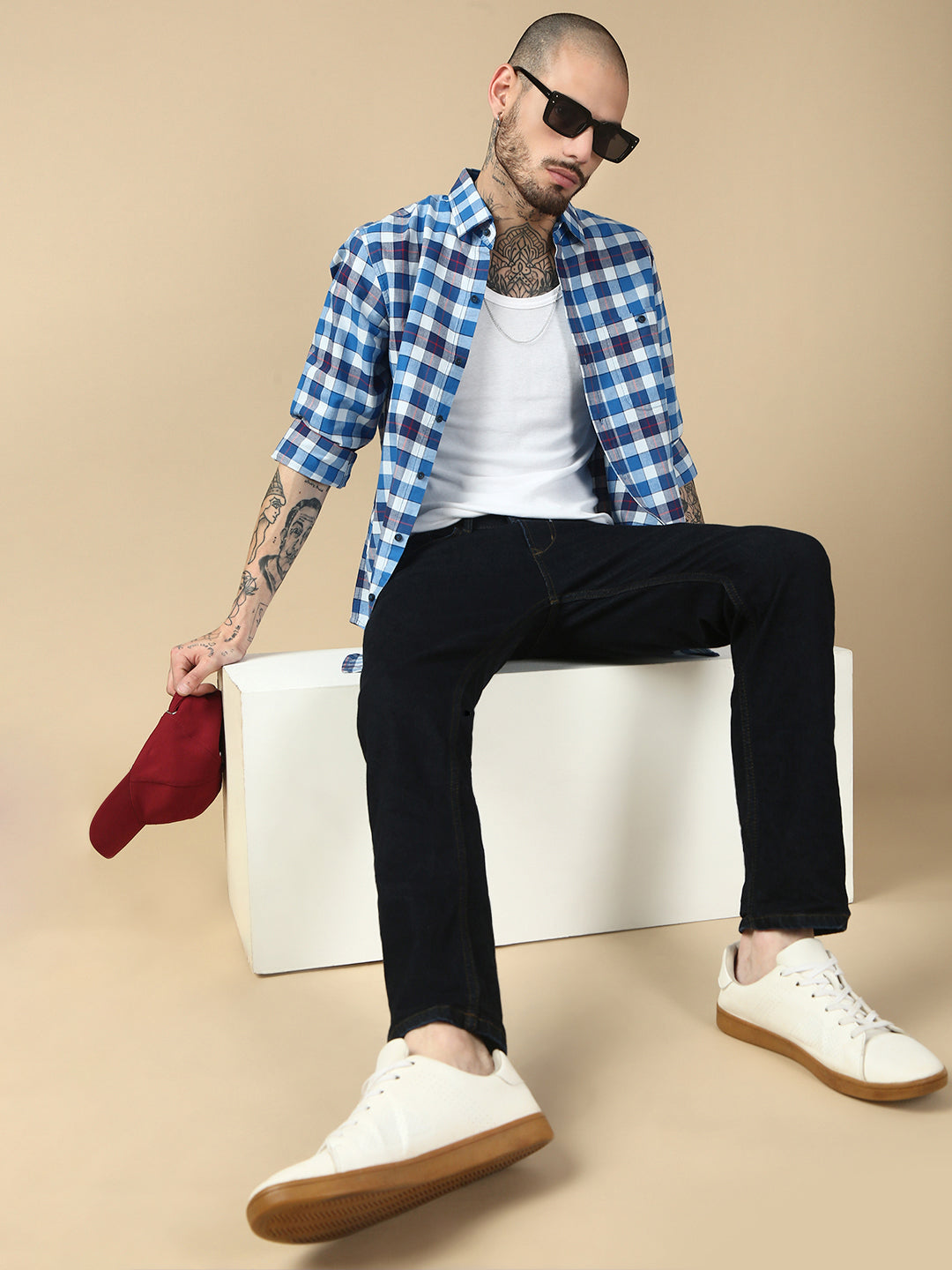 Checks Full Sleeve Relax Shirt With Pocket