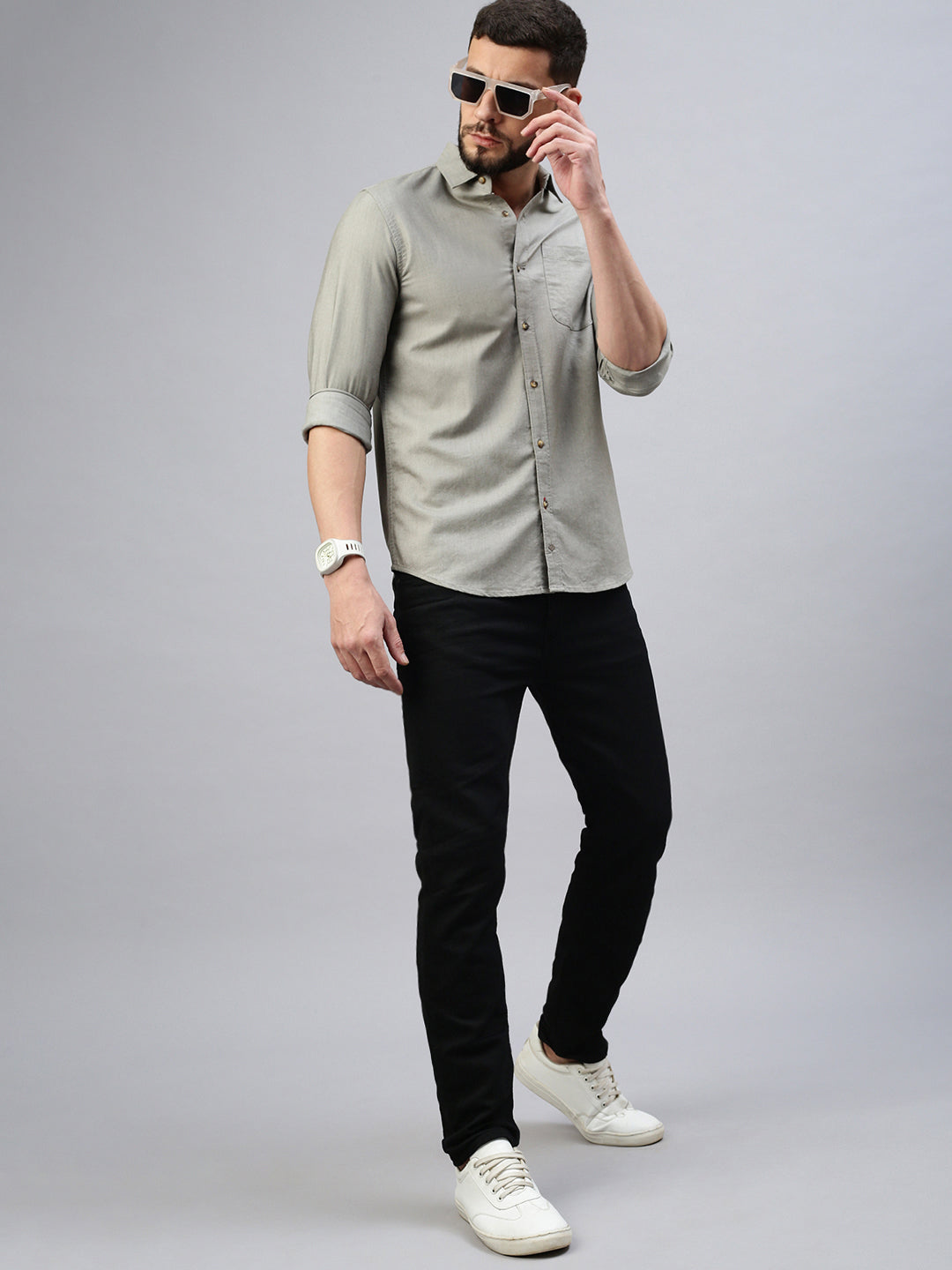 Black Strait Fit Stretchable Jeans
