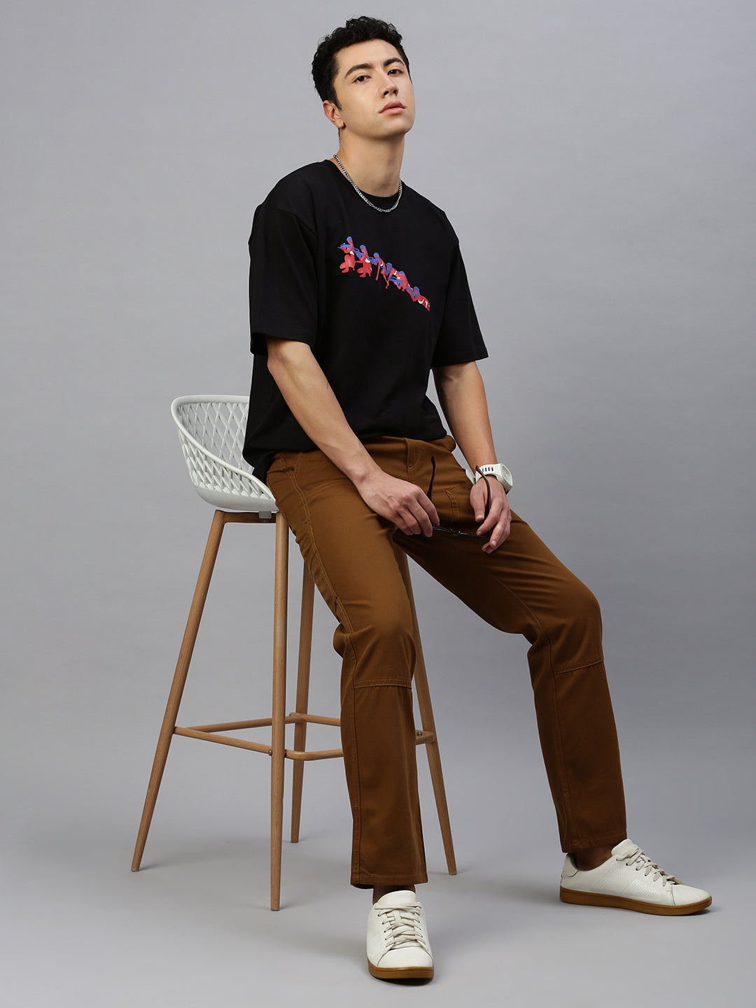 Camel Straight Fit Men’s Cotton Pants