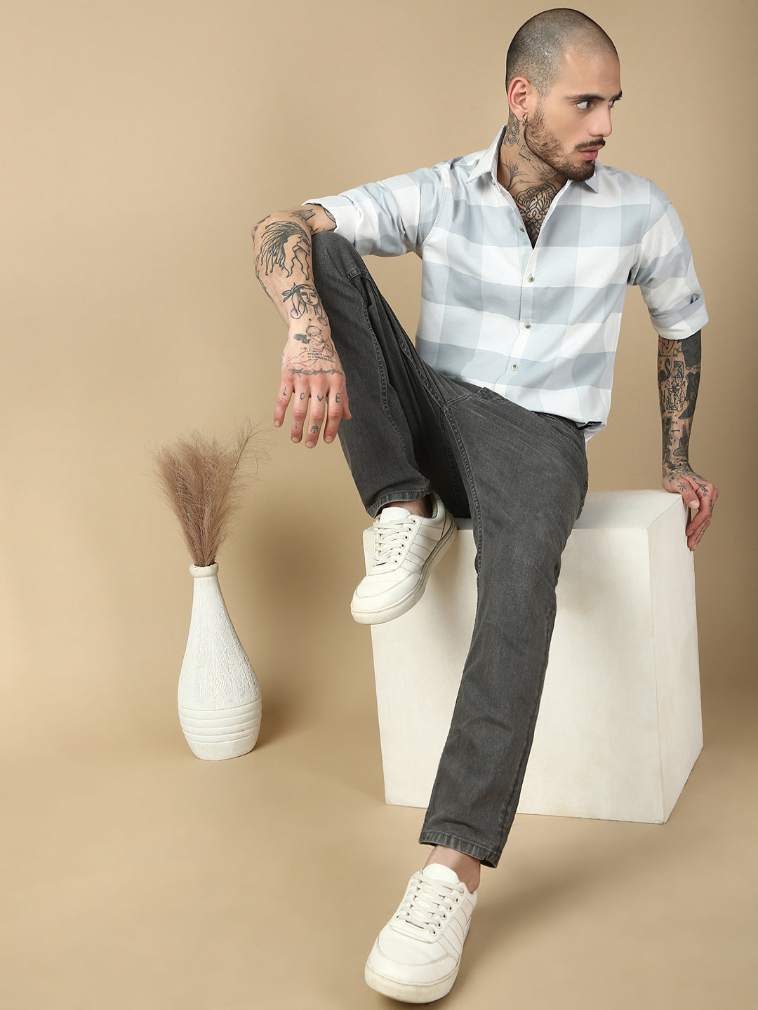 Dark Gray Slim Fit Stretchable Jeans