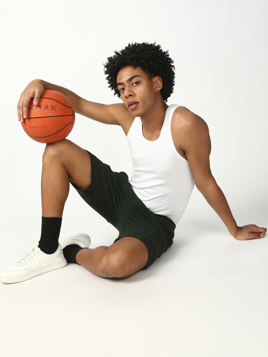Bottle Green Relax Fit Shorts