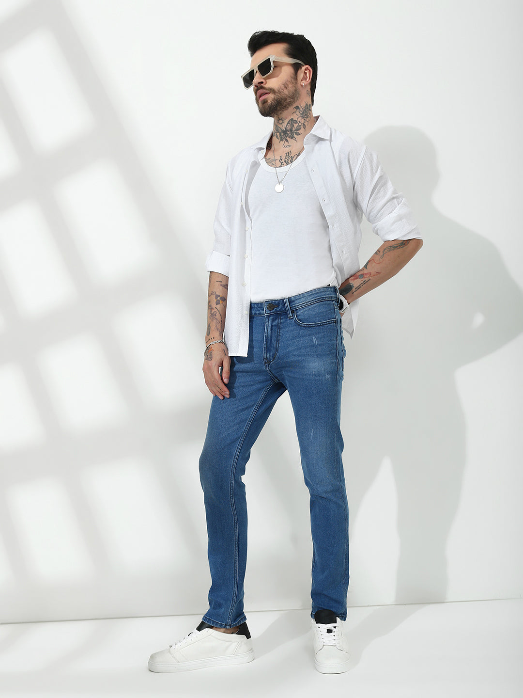Light Blue  Slim Fit Stretchable Jeans