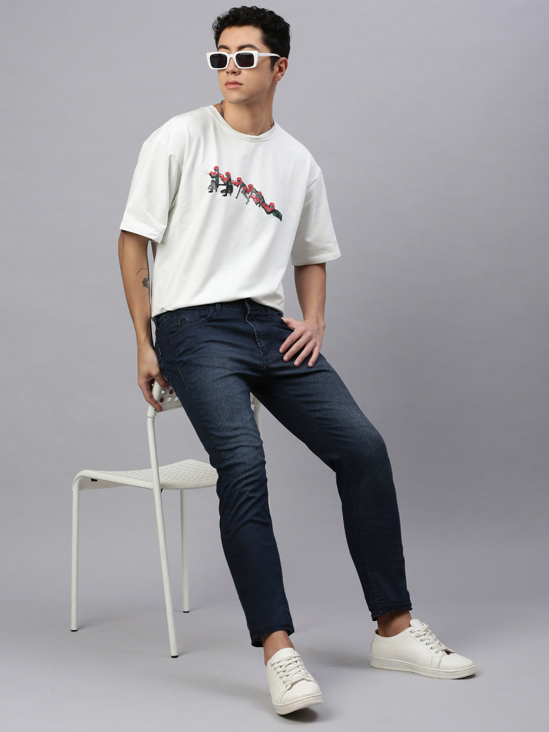 Dark Blue Straight Stretchable Jeans