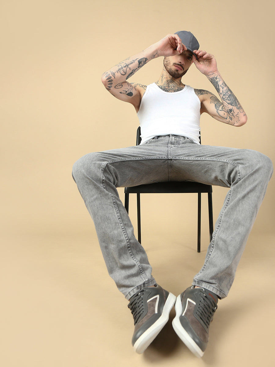 Light Gray Slim Fit Stretchable Jeans