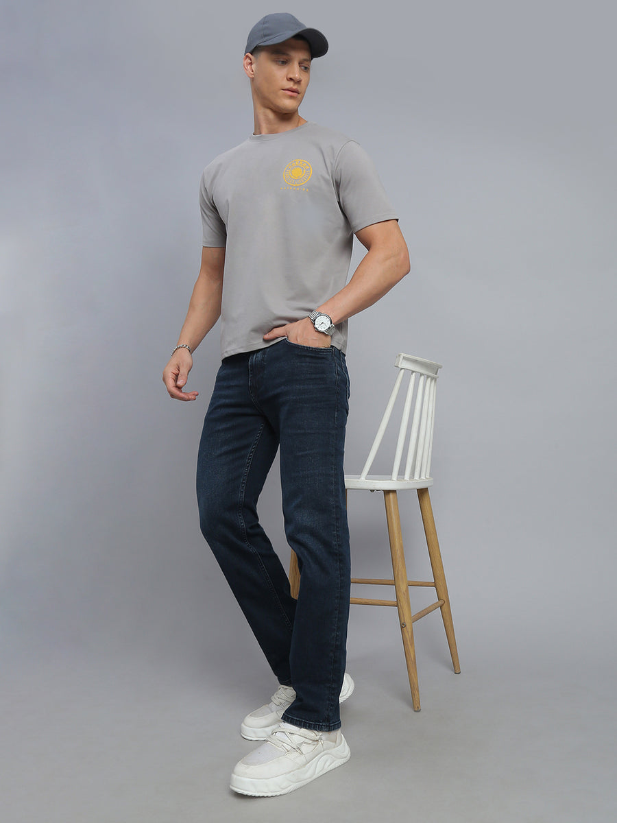 Dark Blue Vintage Regular Straight Fit Stretchable Jeans