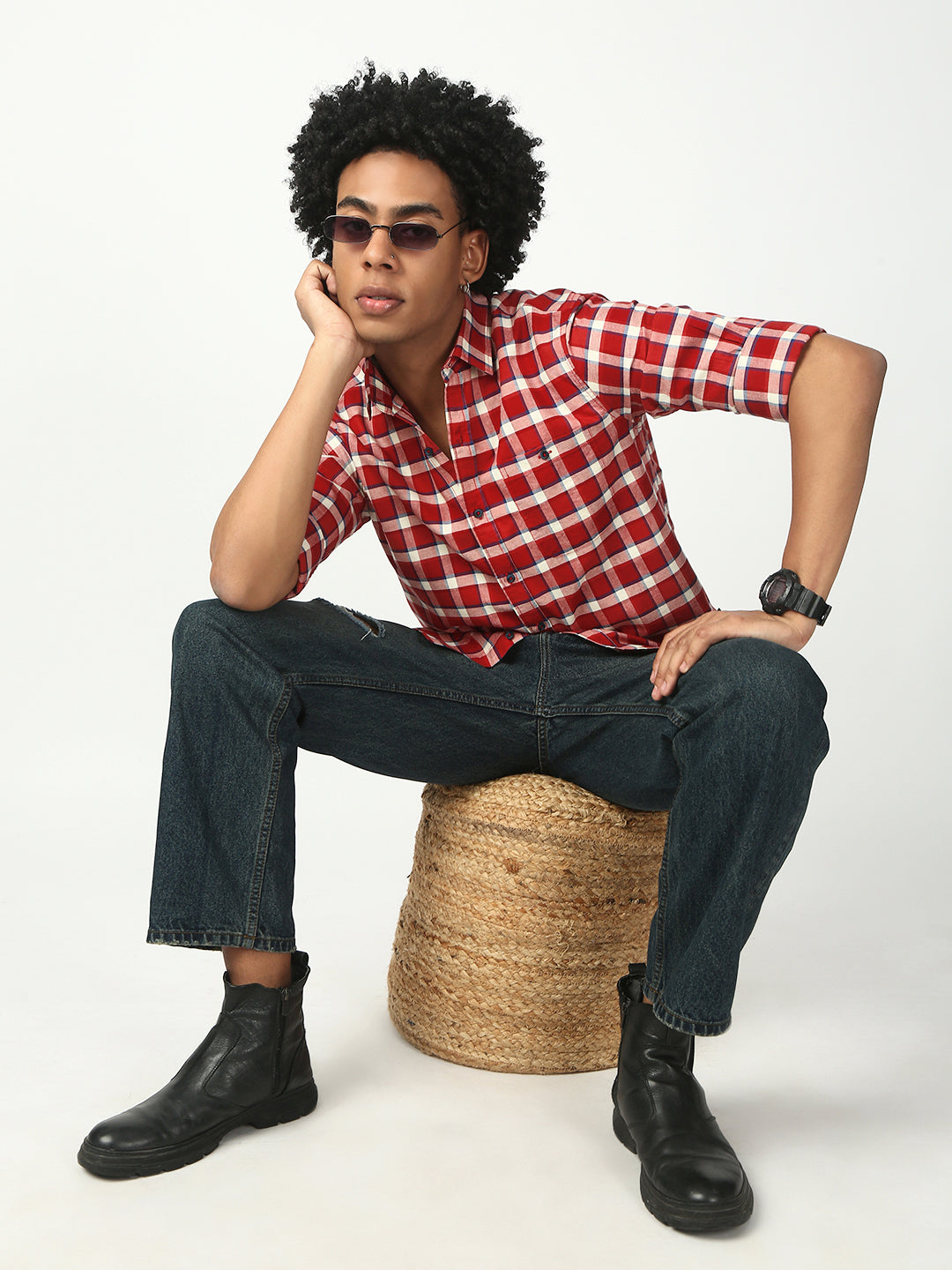 Checks Full Sleeve Relax Shirt With Pocket