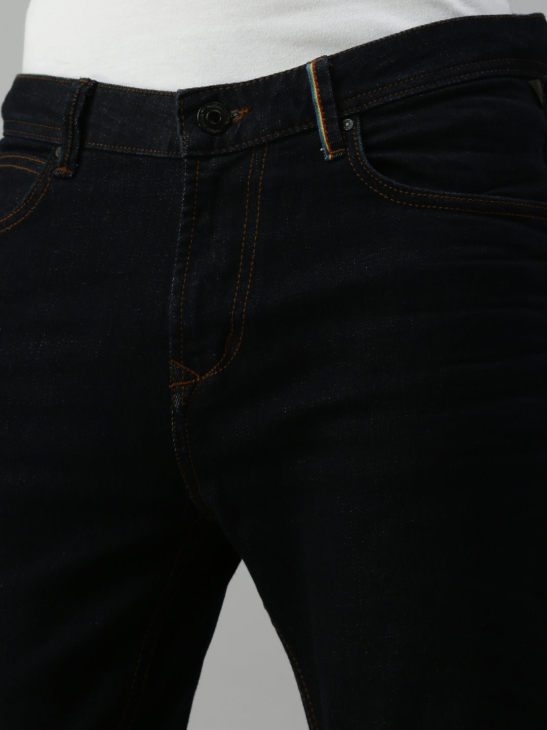 Raw Dark Blue Slim Straight Fit Stretchable Jeans