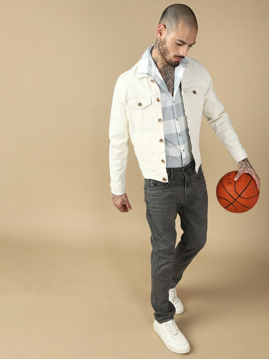 Checks Full Sleeve Slim Shirt Without Pocket