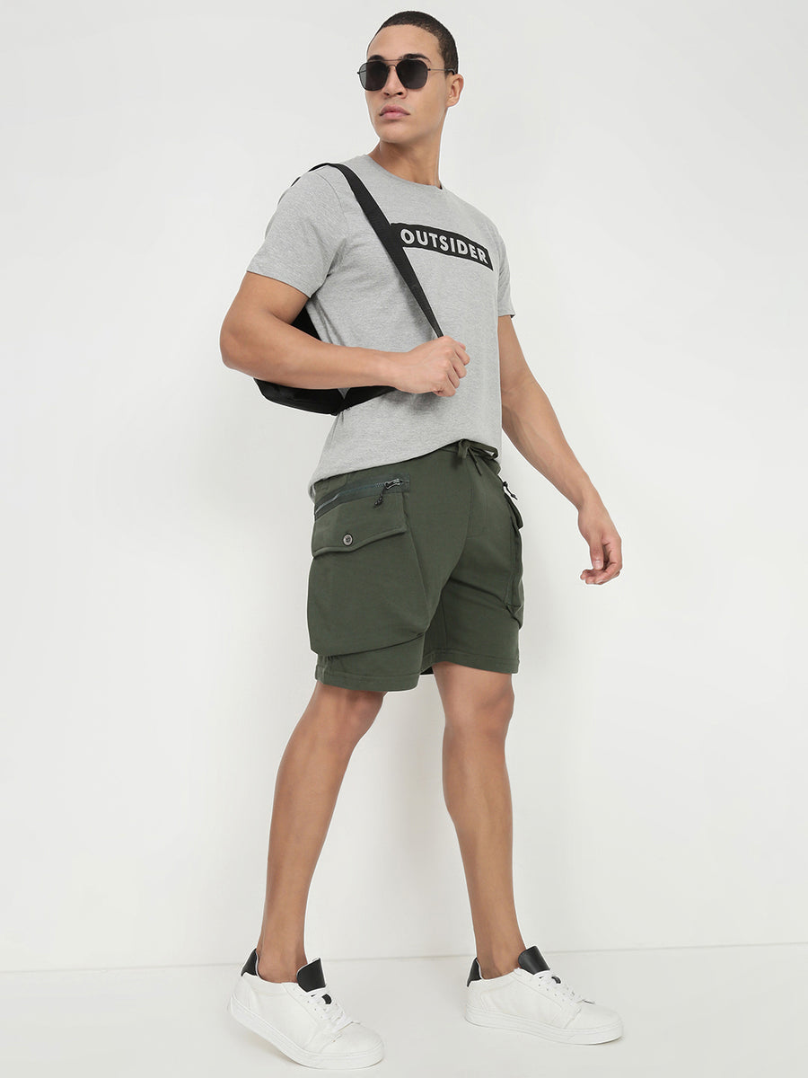 Bottel Green Relax Fit Shorts