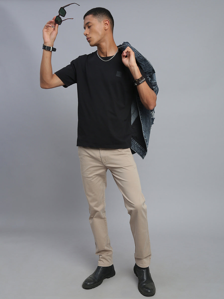 Beige Comfort Slim Fit Chinos Paint