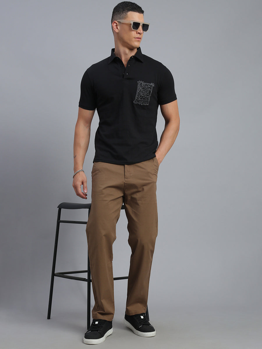 Camel Straight Fit Chinos Paint