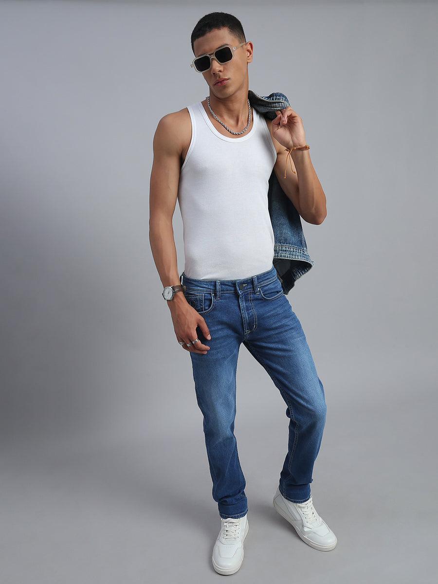 Classic Blue Comfort Slim Fit Stretchable Jeans