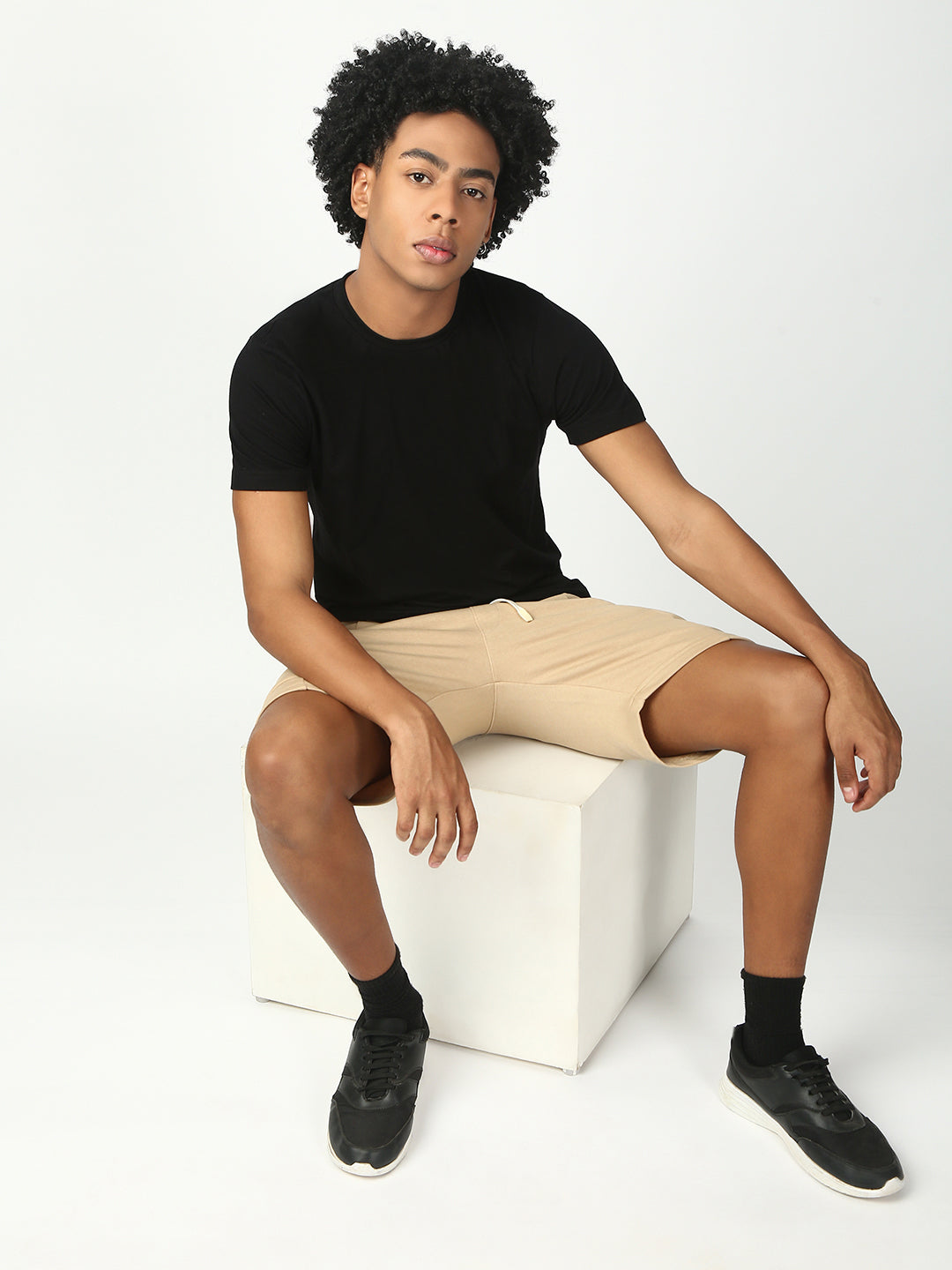 Beige Relax Fit Shorts