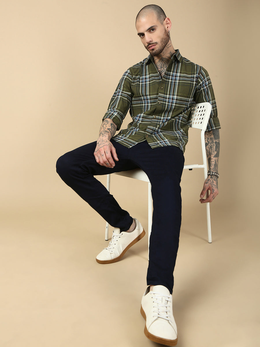Navy Blue Raw Wash Skinny Fit Stretchable Jeans